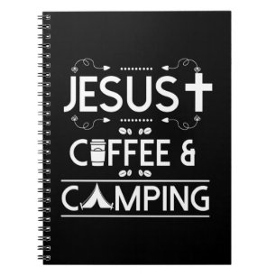 Jesus Kaffee und Camping Notizblock