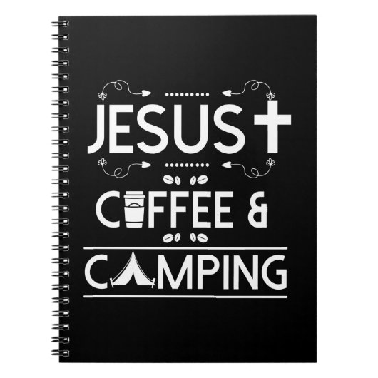 Jesus Kaffee und Camping Notizblock (Vorderseite)
