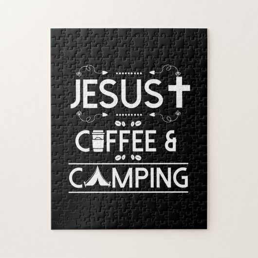Jesus Kaffee und Camping Puzzle (Vertikal)