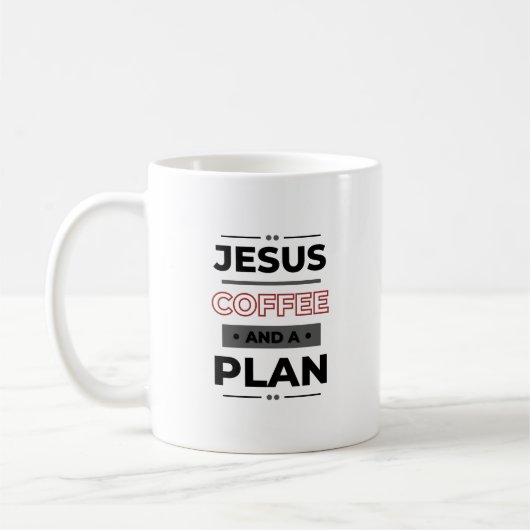 Jesus, Kaffee und Plan Kaffeetasse (Links)