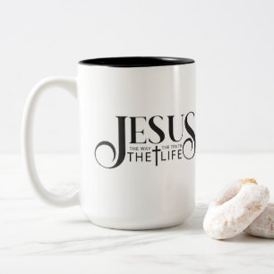 Jesus-Kaffeetasse Zweifarbige Tasse