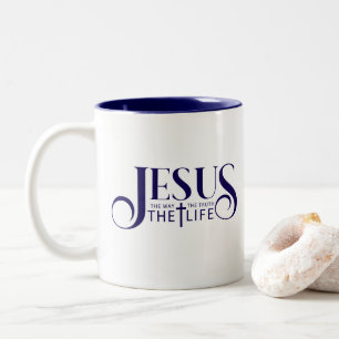 Jesus-Kaffeetasse Zweifarbige Tasse
