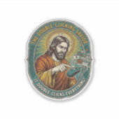 Jesus kaputte Doppelklickmaus IT Büro Tech Aufkleber (Vorderseite)