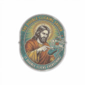 Jesus kaputte Doppelklickmaus IT Büro Tech Aufkleber (Vorderseite)