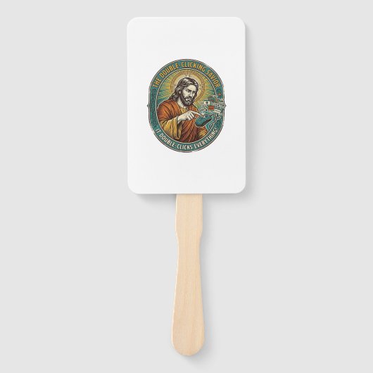 Jesus kaputte Doppelklickmaus IT Büro Tech Fächer (Vorderseite)