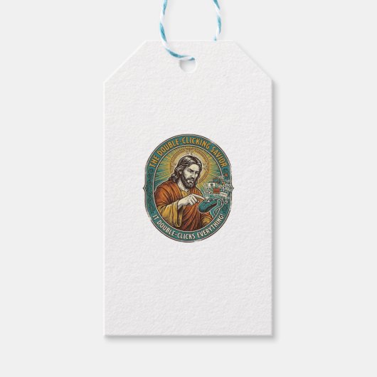Jesus kaputte Doppelklickmaus IT Büro Tech Geschenkanhänger (Vorderseite)