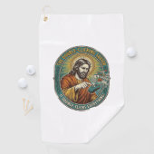 Jesus kaputte Doppelklickmaus IT Büro Tech Golfhandtuch (Insitu)