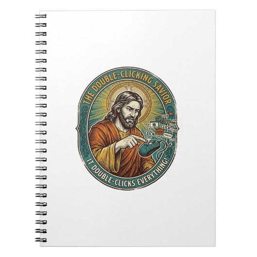 Jesus kaputte Doppelklickmaus IT Büro Tech Notizblock (Vorderseite)