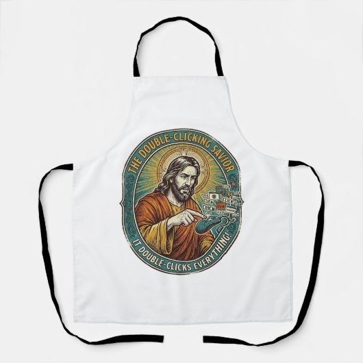 Jesus kaputte Doppelklickmaus IT Büro Tech Schürze (Vorderseite)