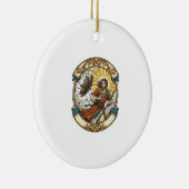 Jesus kaputter Regenschirm umgeblasen Windiger Stu Keramik Ornament (Rechts)