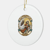Jesus kaputter Regenschirm umgeblasen Windiger Stu Keramik Ornament (Links)