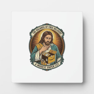 Jesus Karton Papierausschnitt Finger Schmerz Humor Fotoplatte