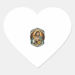 Jesus Karton Papierausschnitt Finger Schmerz Humor Herz-Aufkleber
