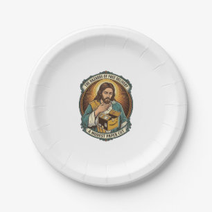 Jesus Karton Papierausschnitt Finger Schmerz Humor Pappteller