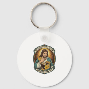 Jesus Karton Papierausschnitt Finger Schmerz Humor Schlüsselanhänger