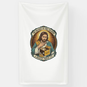 Jesus Karton Schachtel Papier Schnitt Finger Schme Banner