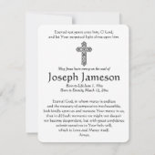 Jesus katholische Beerdigung Gedenkkarte 1 (Rückseite)