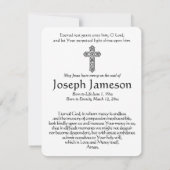 Jesus katholische Beerdigungskarte (Rückseite)