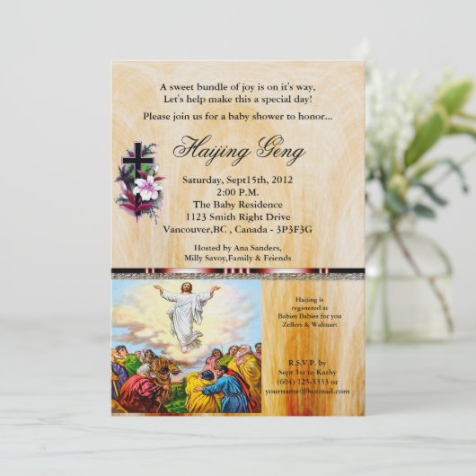 Jesus kehrt zurück zum Kinderduschendienst des Vat Einladung (Stehend Vorderseite)