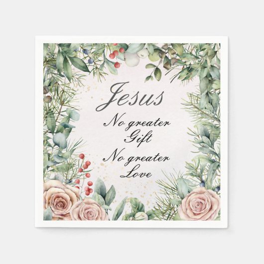 Jesus, kein größeres Geschenk, keine größere Liebe Serviette (Vorderseite)