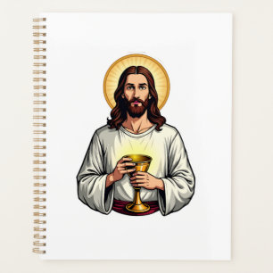 Jesus-Kelch-Wappen Vintage-Gravur-Shirt 2 Planer