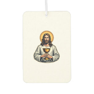 Jesus-Kelch-Wappen Vintage-Stickerei-Shirt 2 Autolufterfrischer