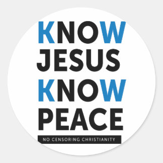 Jesus kennt den Frieden, keine Zensur Runder Aufkleber