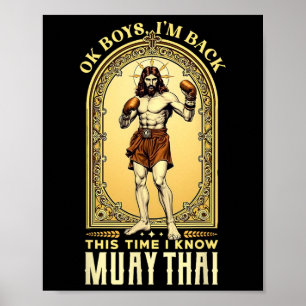 Jesus kennt den Muay Thai Boxing Kickboxing Mixed  Poster