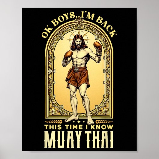Jesus kennt den Muay Thai Boxing Kickboxing Mixed Poster (Vorne)