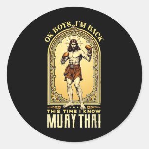 Jesus kennt Muay Thai Boxen Kickboxen Mma  Runder Aufkleber