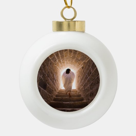 Jesus Keramik Kugel-Ornament (Vorderseite)