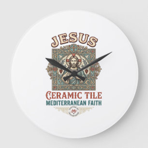 Jesus Keramikfliese Mittelmeer Glaube Jesus Keram Große Wanduhr