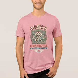 Jesus Keramikfliese Mittelmeer Glaube Jesus Keram Tri-Blend Shirt