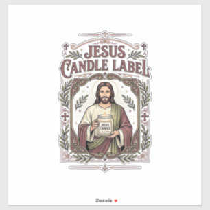 Jesus Kerzenlabel Jesus Kerze Christlicher Glaube  Aufkleber
