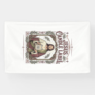 Jesus Kerzenlabel Jesus Kerze Christlicher Glaube Banner