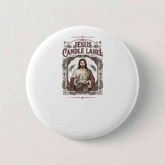 Jesus Kerzenlabel Jesus Kerze Christlicher Glaube Button (Vorderseite)