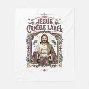 Jesus Kerzenlabel Jesus Kerze Christlicher Glaube  Fleecedecke