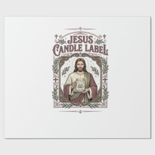 Jesus Kerzenlabel Jesus Kerze Christlicher Glaube  Geschenkpapier