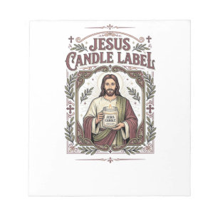 Jesus Kerzenlabel Jesus Kerze Christlicher Glaube Notizblock