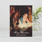 Jesus Kind mit Mary & Joseph Frohe Weihnachten (Stehend Vorderseite)