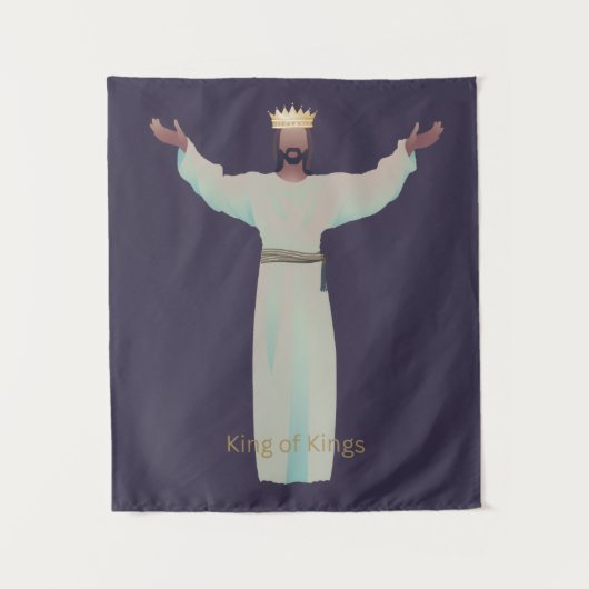 Jesus "King of Kings" Blanket, Christian Gifts Wandteppich (Vorderseite)