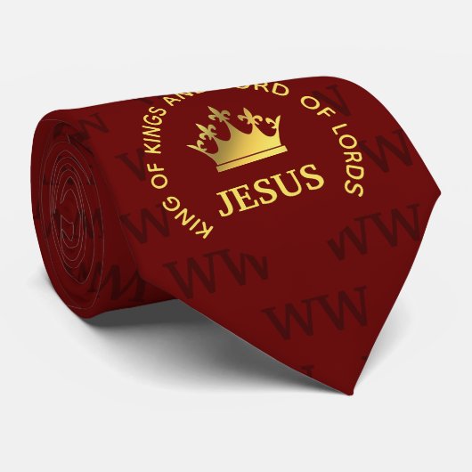 JESUS King of kings Burgundy Monogram Krawatte (Gerollt)