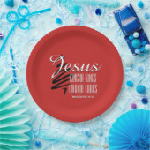 JESUS KING OF KINGS - Christliche Weihnachtsschrif Pappteller (Party)