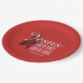 JESUS KING OF KINGS - Christliche Weihnachtsschrif Pappteller (Schrägansicht)