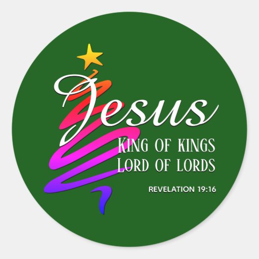 JESUS KING OF KINGS Christmas Runder Aufkleber (Vorderseite)
