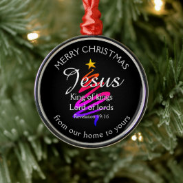 JESUS KING OF KINGS Custom Black | CHRISTMAS Ornament Aus Metall