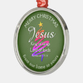 JESUS KING OF KINGS Custom Green | CHRISTMAS Ornament Aus Metall (Links)