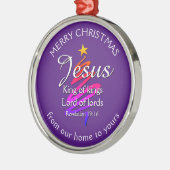 JESUS KING OF KINGS Custom Lila | CHRISTMAS Ornament Aus Metall (Links)