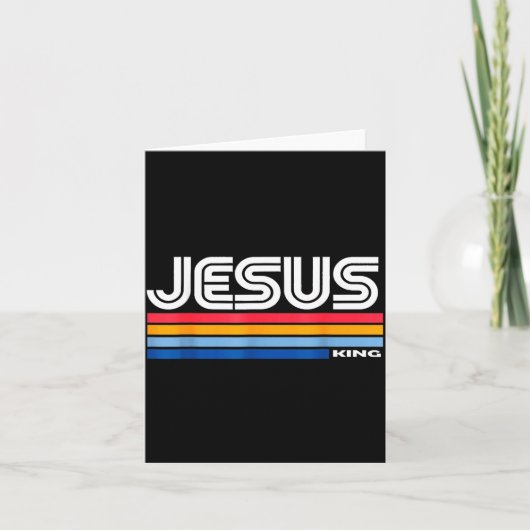 Jesus King Retro Vintage Design Karte (Vorderseite)