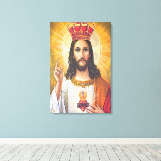 Jesus King wrapped Canvas Leinwanddruck (Insitu (Holzboden))